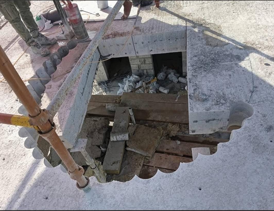 oncrete slab cutting machine working on construction site in United Arab Emirates