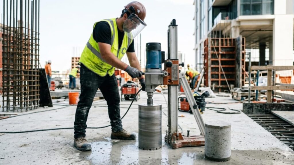 Core Drilling Services in Dubai for precise concrete drilling and structural openings