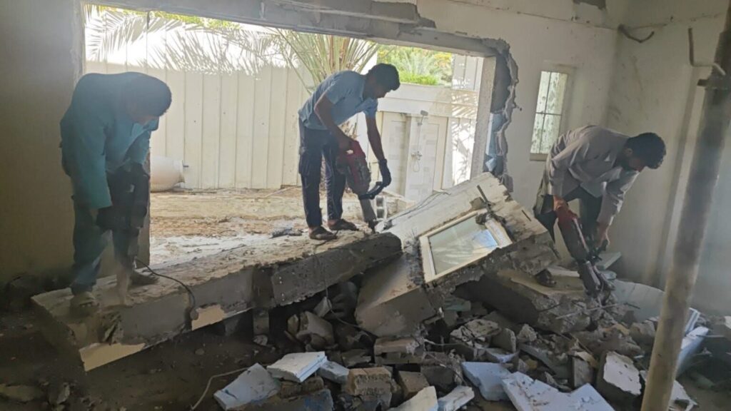 Demolition works in Dubai South by Raj Core Cutting Services